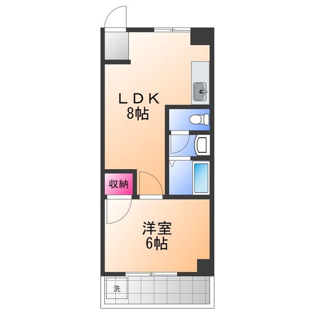 岡崎マンション(1LDK/2階)の間取り写真
