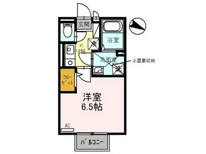 セジュールMARUGEN A棟(1K/2階)の間取り写真