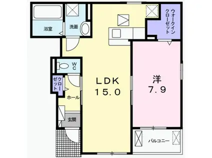 ヒューゲルハイムⅡ(1LDK/1階)の間取り写真