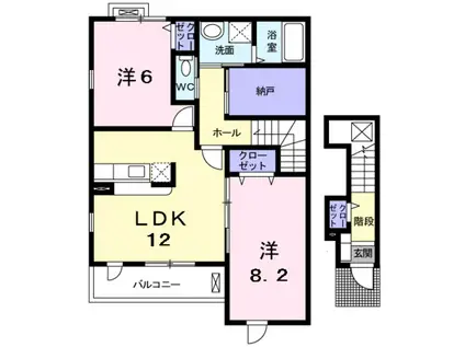 プリムローズ(2SLDK/2階)の間取り写真