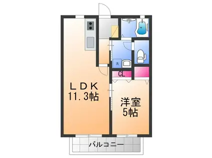グランメール大宮(1LDK/2階)の間取り写真