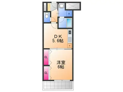 ベルナードコンフォート(1DK/2階)の間取り写真