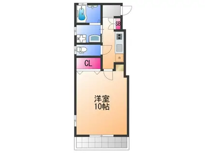 泉佐野HIRANO2(1K/3階)の間取り写真