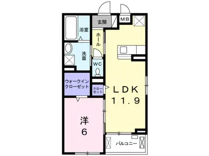 プレッソ リンクウ(1LDK/3階)の間取り写真