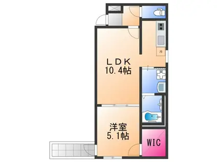 フジパレス日根野駅南2番館(1LDK/1階)の間取り写真