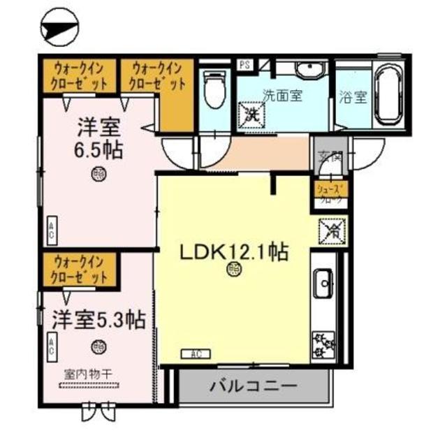 アド アジュール(2LDK/2階)の間取り写真