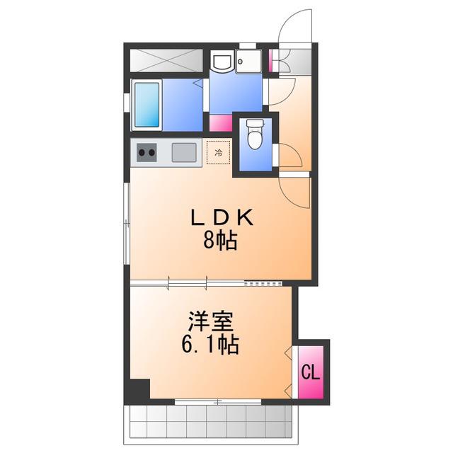 エフォールヒロⅡ(1LDK/3階)の間取り写真