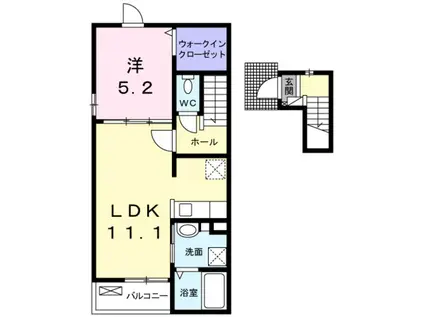 アルファⅡ号館(1LDK/2階)の間取り写真