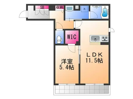 シャーメゾン アズナブル(1LDK/2階)の間取り写真