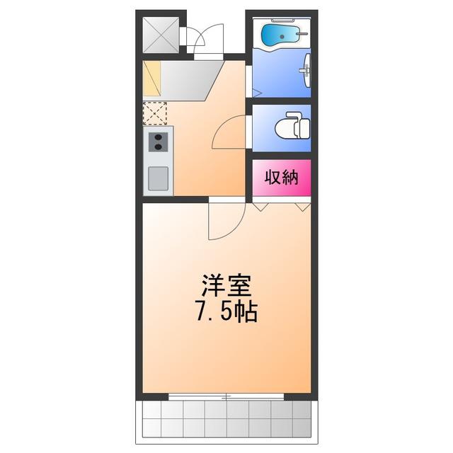 ミヤコピア高松(1K/1階)の間取り写真