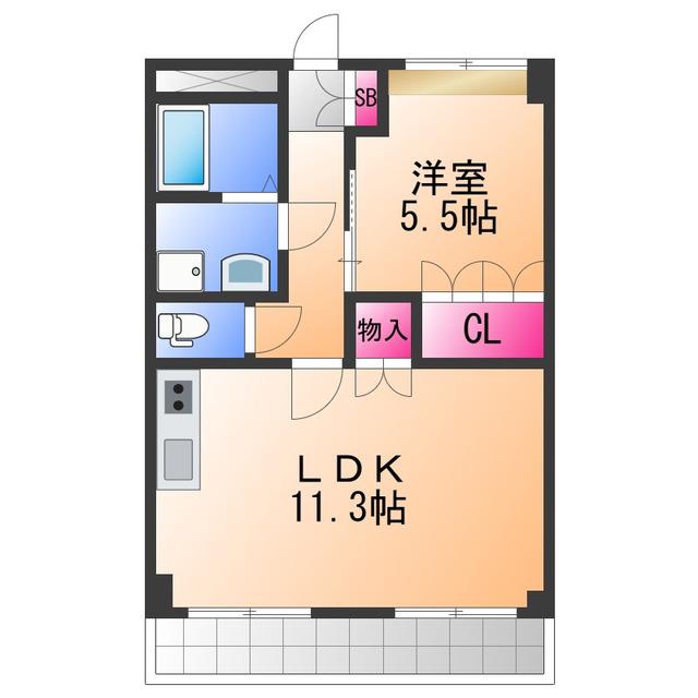 メゾンコンフォール(1LDK/2階)の間取り写真