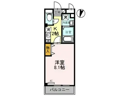 アバンウェル泉佐野(1K/5階)の間取り写真