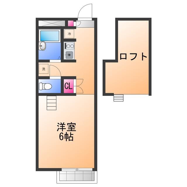 エア・フラッツ(1K/1階)の間取り写真