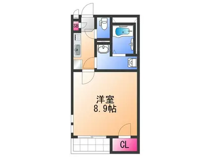 クレイノマイベイサイド8843(1K/1階)の間取り写真