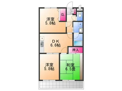 レイール泉南(3DK/3階)の間取り写真