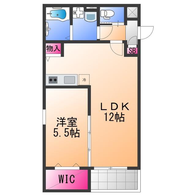 ジーメゾン泉佐野エクセリエ(1LDK/1階)の間取り写真