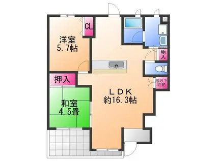 エンフィールドシャリテ(2LDK/1階)の間取り写真
