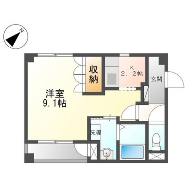 サンプレスA棟(ワンルーム/1階)の間取り写真