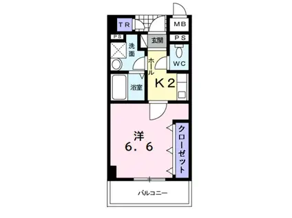 パルクアヴニュ(1K/1階)の間取り写真