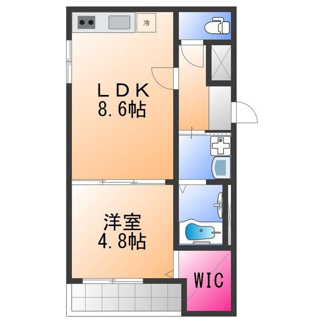 フォルトゥーナ 桜(1LDK/3階)の間取り写真