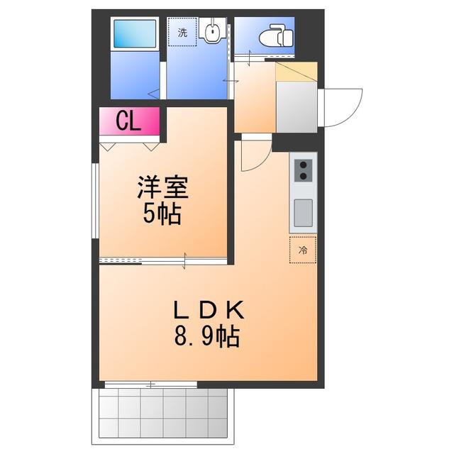 FELIZ COURTりんくう(1LDK/2階)の間取り写真