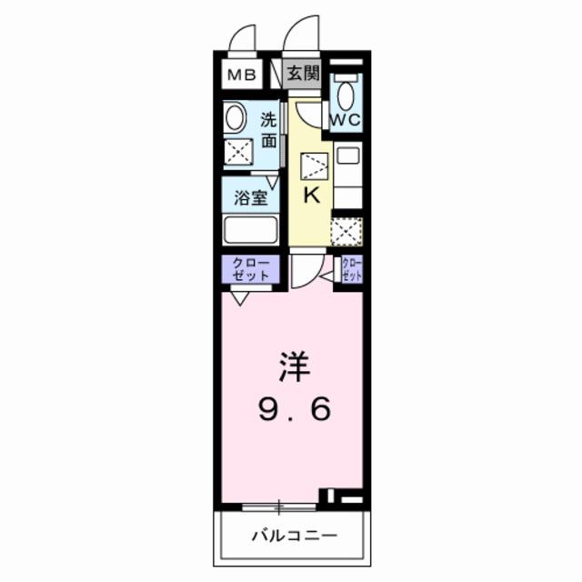 アロ・ラウレア K(1K/2階)の間取り写真