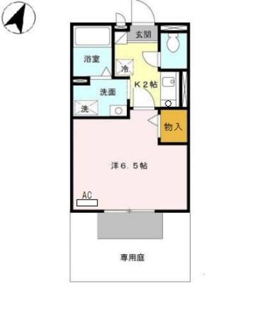 セジュール山添B(1K/1階)の間取り写真