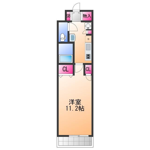 GRECALE南町(1K/3階)の間取り写真