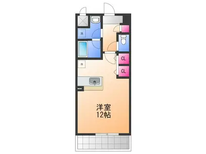 フランディル りんくう(ワンルーム/3階)の間取り写真