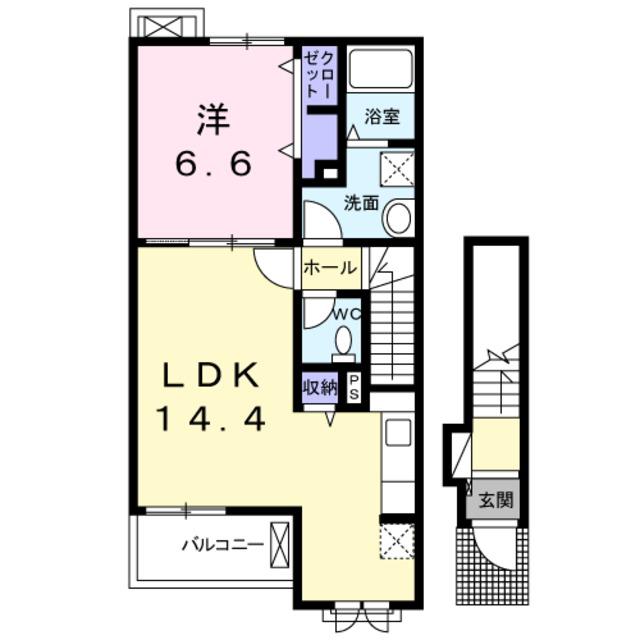 エテルノ 市場(1LDK/2階)の間取り写真