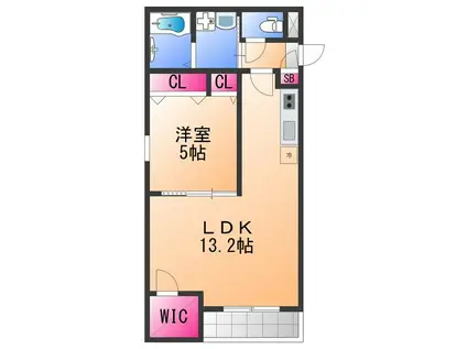ジーメゾンステラ泉北(1LDK/2階)の間取り写真