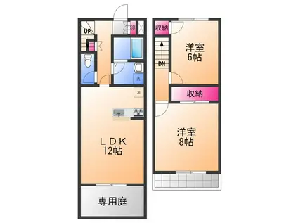 タウンコート東岸和田(2LDK/2階)の間取り写真