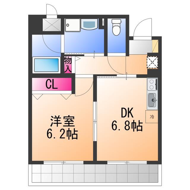 ルミエール・りんくう(1DK/3階)の間取り写真