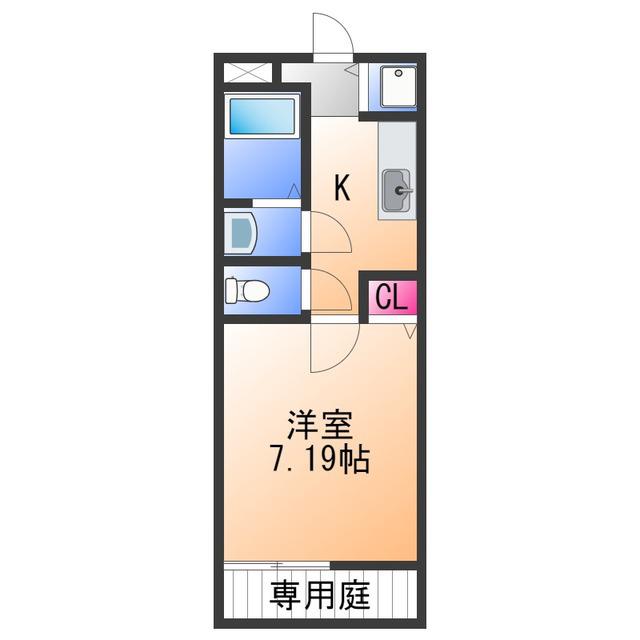 メナメゾン日根野(1K/1階)の間取り写真