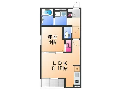ALEGRIA泉佐野Ⅲ(1LDK/2階)の間取り写真