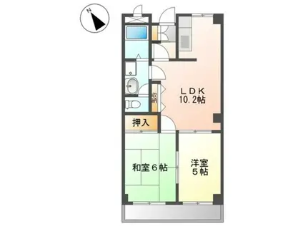 グリックユキモト(2LDK/2階)の間取り写真