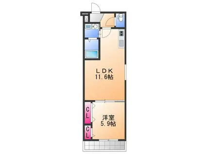 グランエクセル3番館(1LDK/3階)の間取り写真