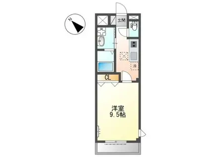 エスペランサ(1K/2階)の間取り写真