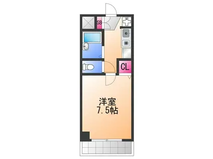 ロジュマン泉佐野(1K/3階)の間取り写真