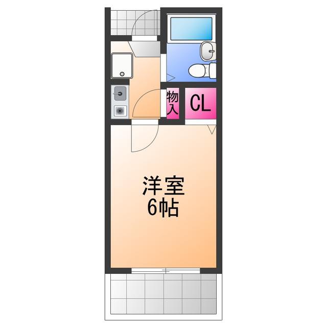 ロジュマン海塚1(1K/6階)の間取り写真