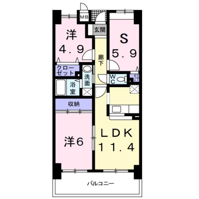 セントレジデンス(3LDK/6階)の間取り写真