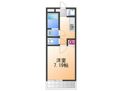 ペアーコート泉佐野A棟(1K/2階)の間取り写真