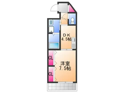 ブエナビスタ貝塚(1DK/1階)の間取り写真