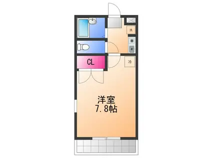 陽だまり高松(1K/1階)の間取り写真