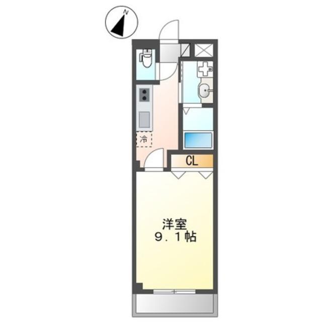 ラァマテラス(1K/2階)の間取り写真