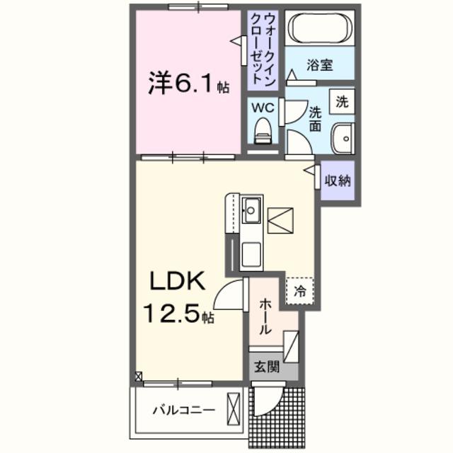 アルバ エレガンテ Ⅰ(1LDK/1階)の間取り写真