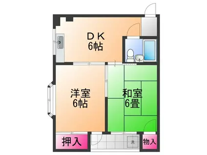 TWIN26(2DK/4階)の間取り写真