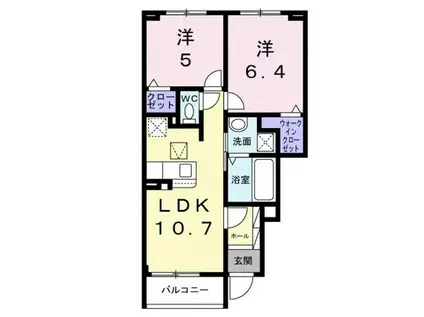 ポンテアルト池上A(2LDK/1階)の間取り写真
