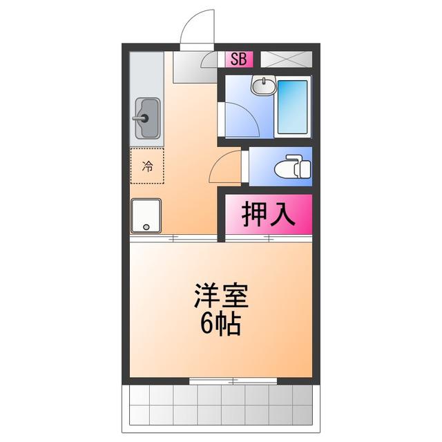 ベルクール末広(1K/3階)の間取り写真