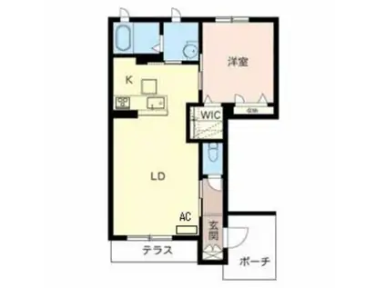 ベルナードブレイリー(1LDK/1階)の間取り写真